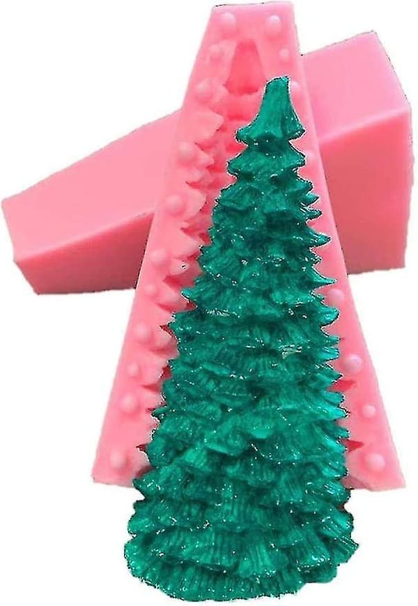 3D Juletre Silikonform - Juletreformet Silikonform - 14 X 9cm