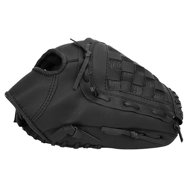 Svart 10,5 tommers slitesterk PU baseballhanske for voksne og barn - Treningshansker for øving, trening og konkurranse
