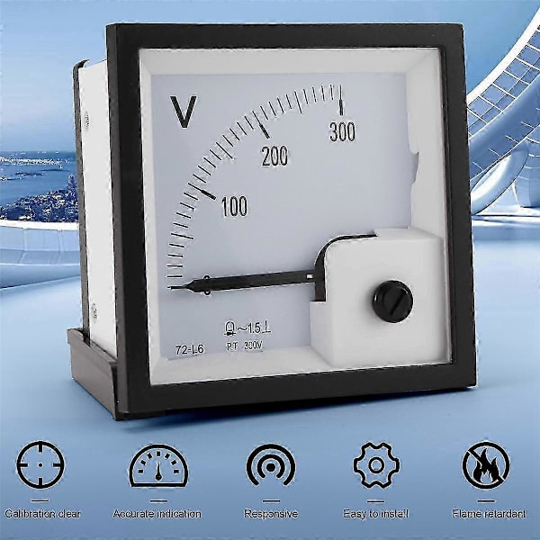 72-L6 Voltmeter 300V Pekares-typ Spänningmätare Mekanisk Huvudpekare Generatoruppsättning Del