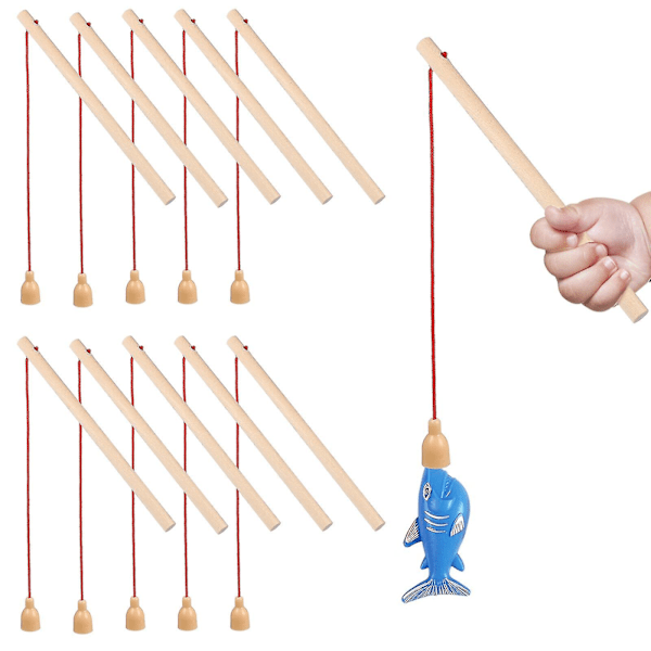 12 stk Tremagnetiske Fiske Stang Tre Fiske Stang For Barnehage Småbarn Barn