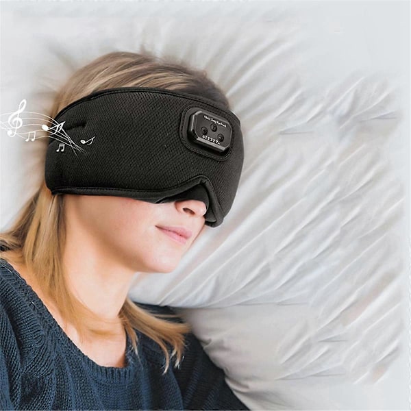 Sovmask med Hörlurar 24 Låtar Vitt Brus Mörkläggning Bluetooth-Kompatibel med Is-Känsla för Ögonen