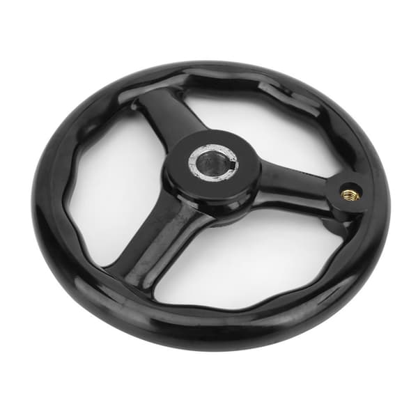 Black Non-slip Bakelite 3-Spoke Lathe - 200*18 mm