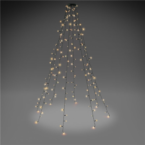 200 LED Tree Overlay Christmas Lights with Ring, 8x 1.5 m