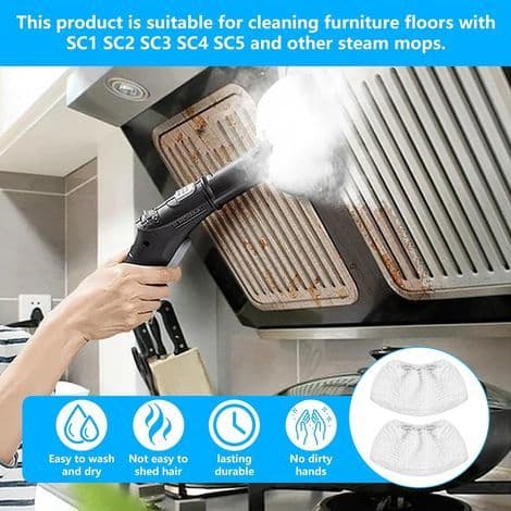 Förpackning med 5 mikrofiberdukar för Kärcher Easyfix SC1, SC2, SC3, SC4 och SC5 ångtvättar. Tillbehör ingår.