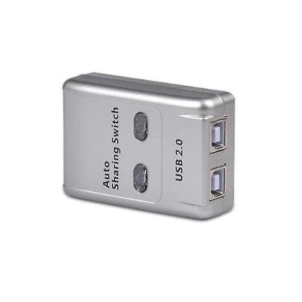Usb 2.0 Automatisk Delningsswitch 2 Port Hub Adapter Switch för 2 PC Skrivarenheter Stöd Windows