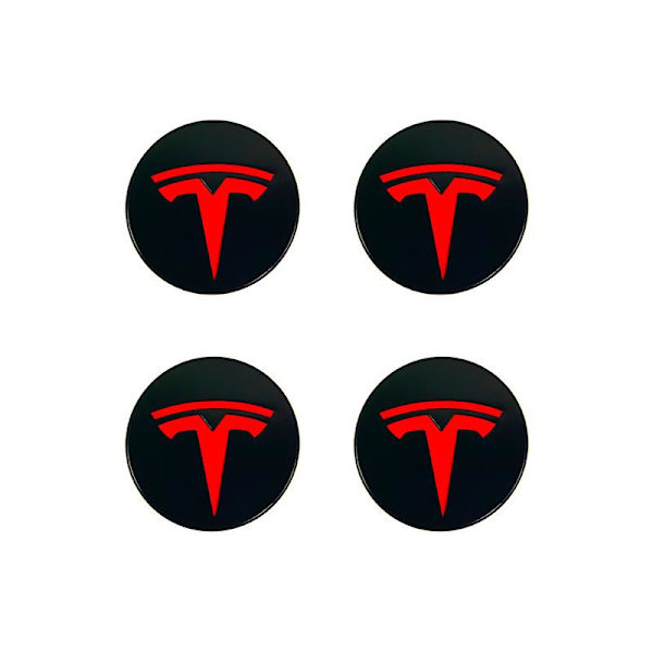 XYC Passar till tesla Tesla modell 3 hjulnavkapsel logotyp - mörkgrå silver logotyp (fyra pack)