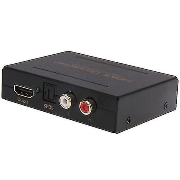 HDMI til HDMI + Lyd (SPDIF + R/L) Konverter (EU Stik) (Sort)