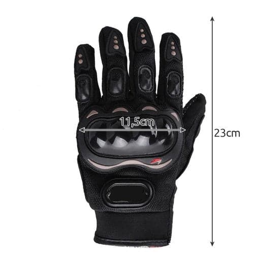 Motorcykelhandsker nylon sort XL med forstærket håndflade