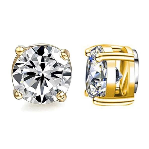 2-pack Magnetic Piercing Fake Earring Crystal Gold