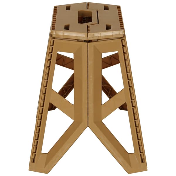 Foldable plastic camping stool with carrying handle 100 kg beige