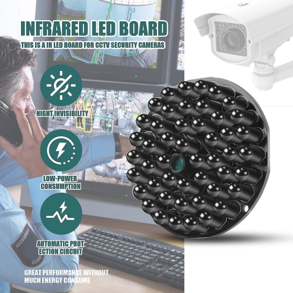 IR Infrarød LED-kort 940nm 48stk IR LED-er Usynlig om natten Ingen eksponering Lyspanel for IR Illuminator CCTV-tilbehør