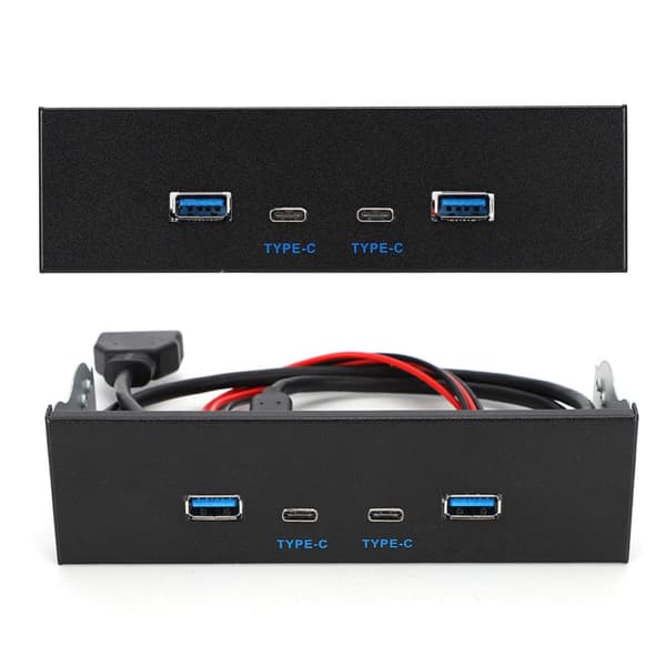 Høyhastighets USB 3.1 Gen2 Frontpanel - 10G Optisk Enhet med USB 3.0, USB 2.0, Type C, Type E - Datakomponenter
