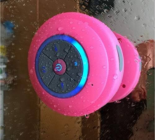 Waterproof Shower Speaker with RGB LED – Bluetooth Speaker with Suction Cup Blue