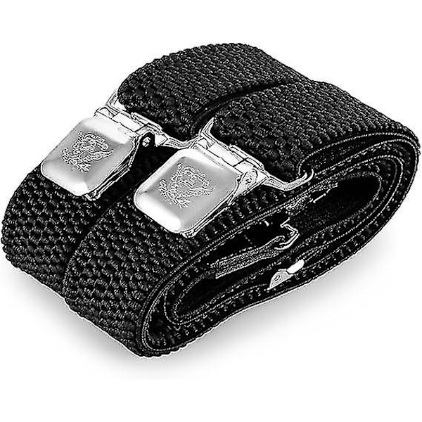 Herrebukser med veldig sterke metallklips Brede 4 cm Heavy Duty Suspenders One Size Fits All Menn og Kvinner Justerbare og elastiske X Form (svart)