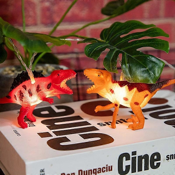 LED Dinosaurie Ljusslinga Dinosaurie Rumsinredning för Pojkar Dinosaurie Lampa Julfest Tillbehör Dinosaurie Batteridrivna Lampor