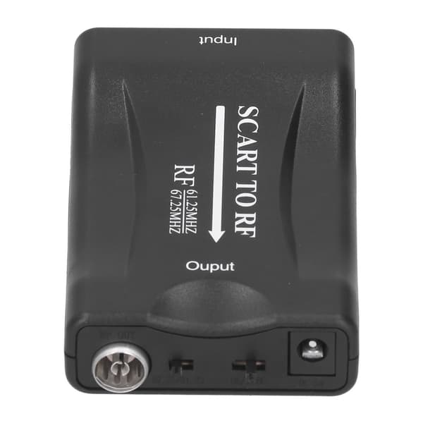 RF 67.25Mhz/61.25Mhz Utgangskonverterer: SCART til RF Videoadapter for TV-boks