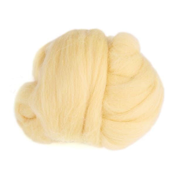 Farget nålefilting ull roving - krem (55g)