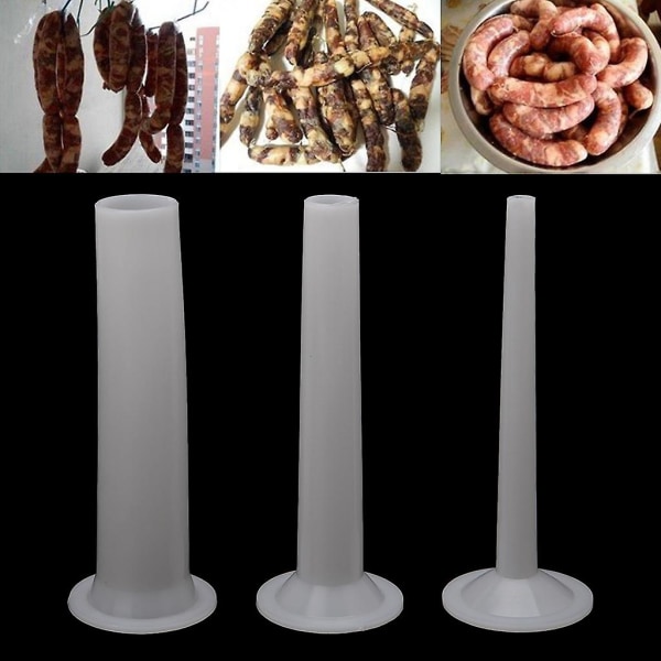 3 stk Plast Pølsefyllingsrør For Håndlaget Kjøttkvern Fyller 5#