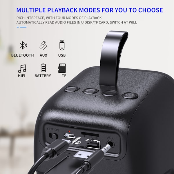 Vit mobil högtalare Bluetooth 5.0 skrivbords trådlös högtalare subwoofer ljudstöd TWS