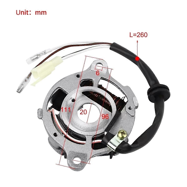 95mm för PY50 PW50 Peewee50 QT50 Motorcykel Stator Montering