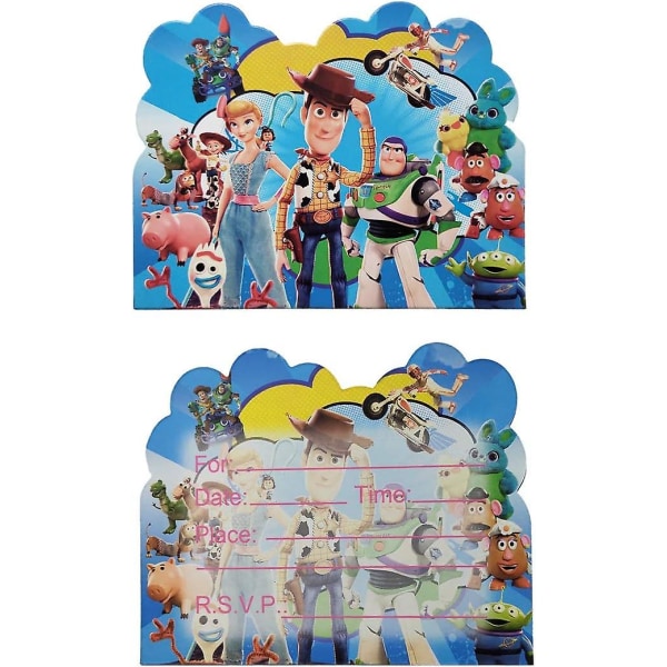 20 st Toy Story-födelsedagsfestinbjudningar, Toy Story-festtillbehör för barn