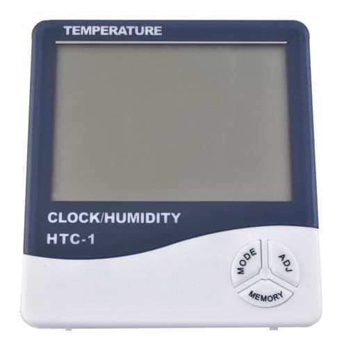 Vejrstation med ur LCD, inde/ude temp & luftfugtighed, batteri