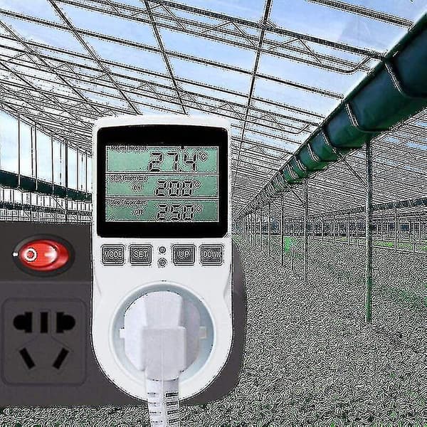 Termostatkontakt, Digital Timerkontakt, Digital Programmerbar Kontakt Med Sensor, Programmerbar Digital Timer, Varmetermostatkontakt For Drivhus