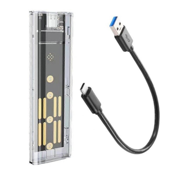M2 SSD Kabinet M.2 NVME SSD Kabinet Bærbar USB3.1 Type-C SSD Transparent Harddisk Kabinet 5Gbps til PC