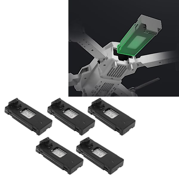 5 stk Drone Lithium Batteri 3.7v 1800mah Fjernstyret Flymodel Tilbehør Med Opladningskabel