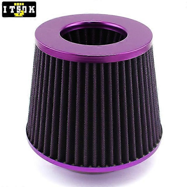 Lila Luftintagsfilter 3&quot; 76mm Universal JDM Racing Koniskt Luftfilter Prestanda Högt Flöde Avsmalnande Ny Färg Filtro Aria Cold