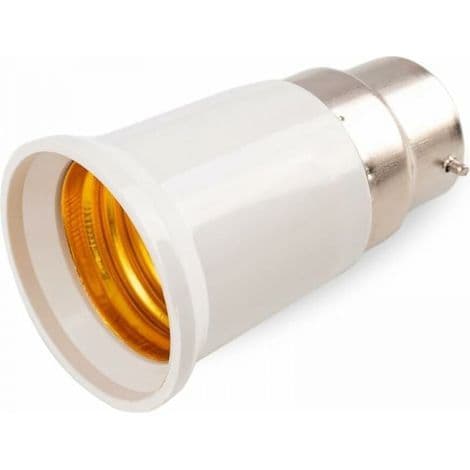 4x LED-sokkeladapter - B22 til E27 sokkelomformer - Bajonettbase lampeholderadapter for LED-pærer