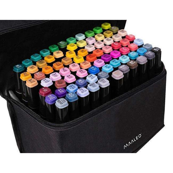 80-Pack - Felt-tip pens with Case - Double-sided - Pens