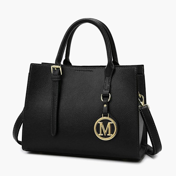 Tote bag med langt håndtak, svart