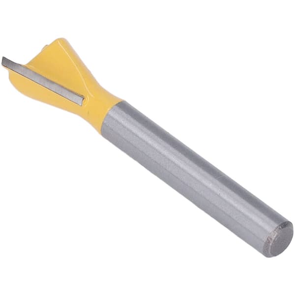 Svalehalebit, 6 mm skaft, wolframlegering, wolframkarbidbelegg, trebearbeidingsfres, 1/2\" gul kutter