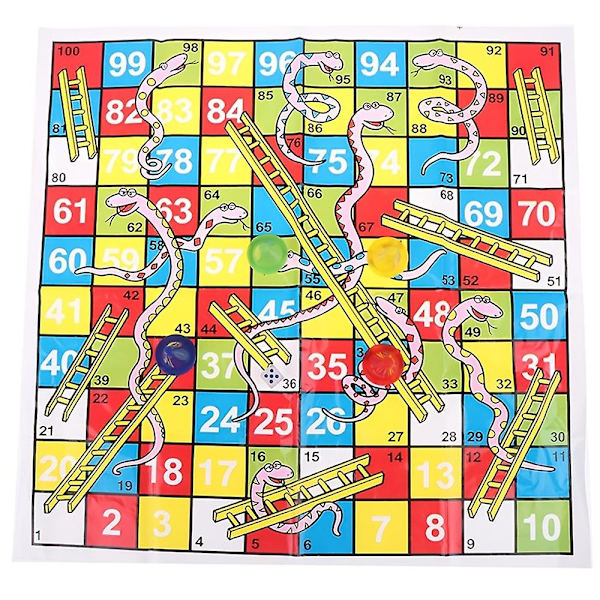 Snakes And Ladders Fällbart Brädspel Set, Familjespel Leksaker För Barn
