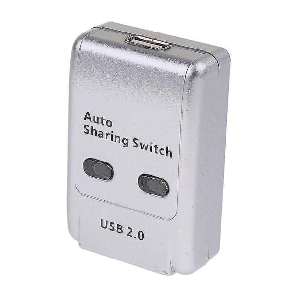 Usb 2.0 Automatisk Delningsswitch 2 Port Hub Adapter Switch för 2 PC Skrivarenheter Stöd Windows