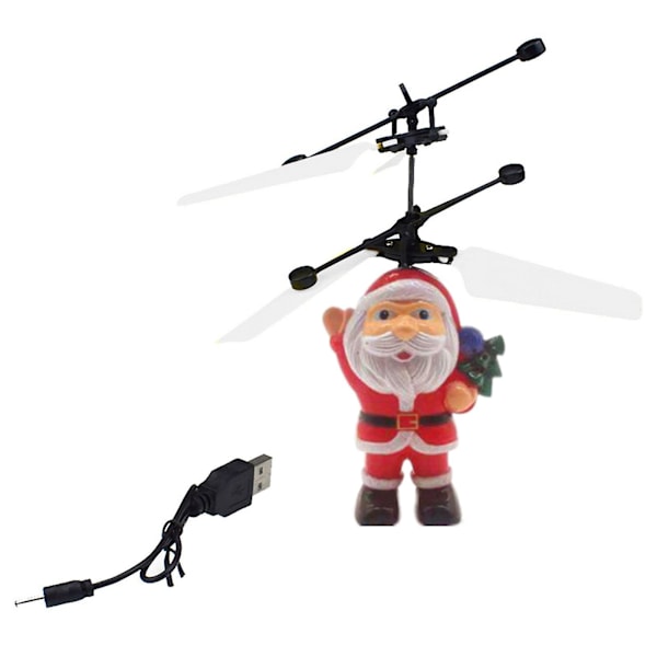 Elektrisk infraröd sensorflygande boll Jultomte helikopter LED-lampa