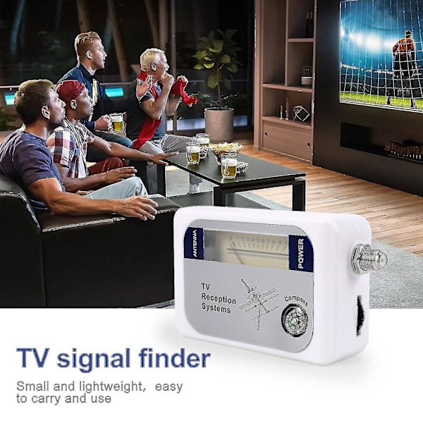 Dvb-t Finder Digital Antenne til Jordbaseret TV Antennesignalstyrke Måler Hvid