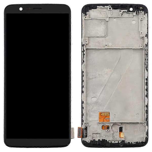 Til OnePlus 5T A5010 TFT Materiale LCD-skærm og Digitizer Fuld Samling med Ramme (Sort)