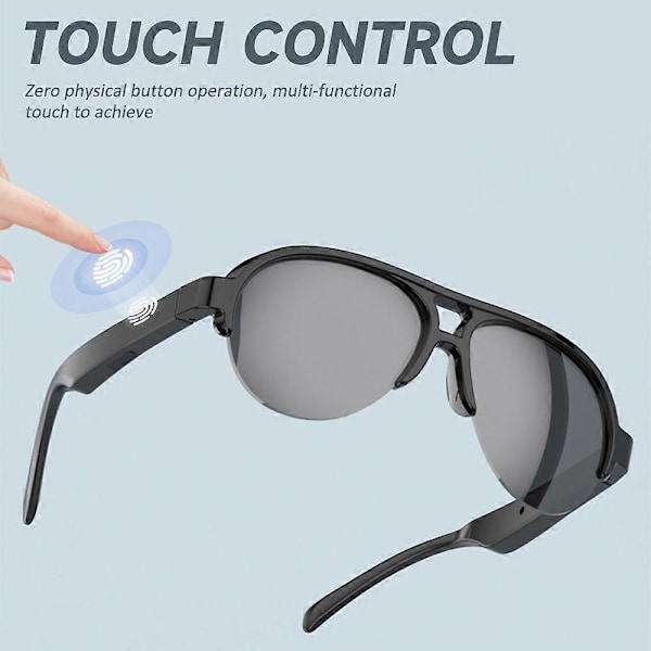Smarta Bluetooth-glasögon, trådlösa ljudglasögon handsfree-samtal, smarta UV-glasögon för utomhusaktiviteter med mikrofon och högtalare