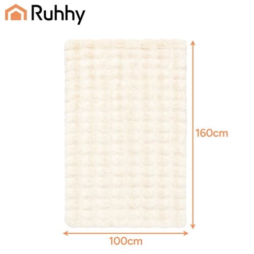 Fleece Blanket 160x100 cm White Polyester, Soft Plush/Faux Fur