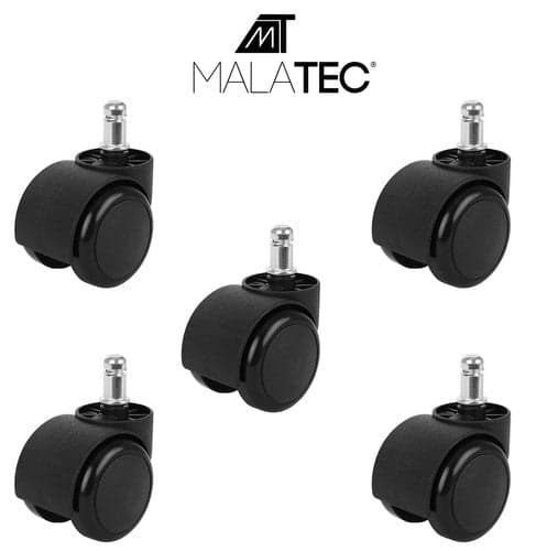 Office Chair Wheels 5-pack 50 mm Silent Floor Protecting, 11 mm Axle
