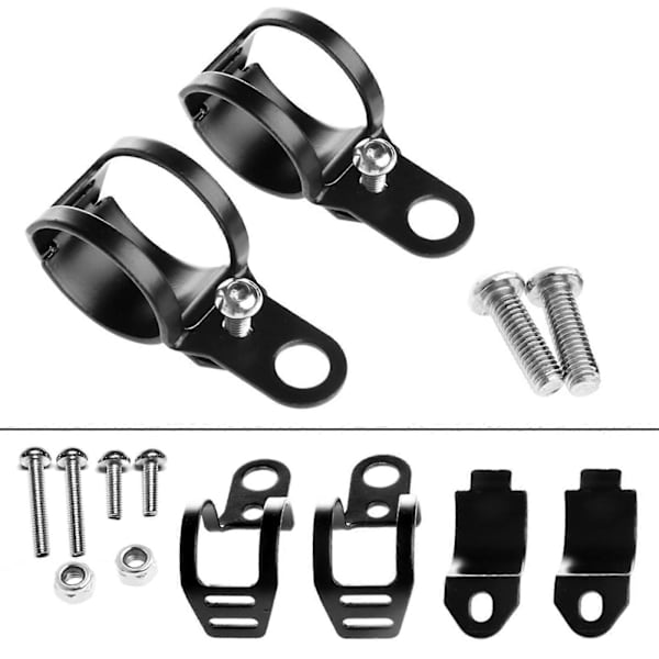 2 stk Sorte Gaffel Øre Klemme Motorcykel Blinklys Lys Montering Beslag Holder Nye