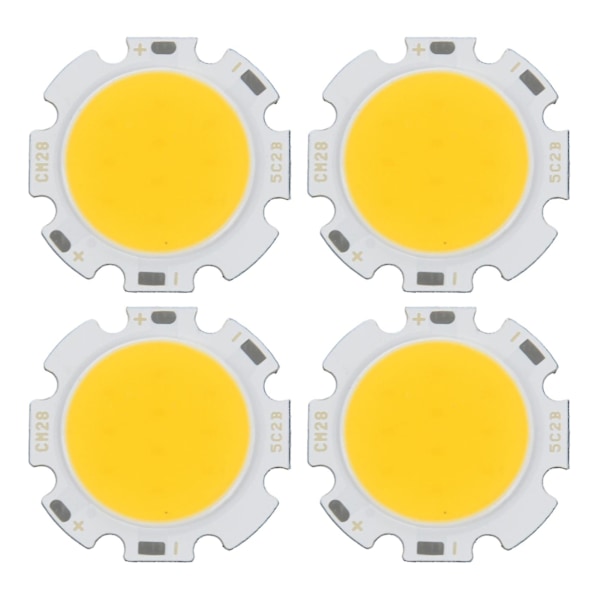 Geore 4x 5w Chip Light Rund Cob Super Bright Led Ljus Led Lampa Glödlampor Varm Vit Dc15-17v