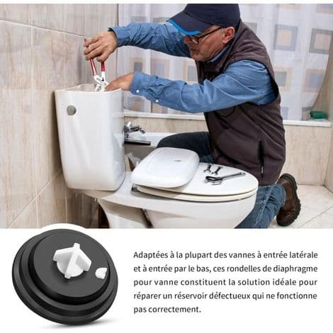 Sæt med 4 gummipakninger til toiletskyl – Deformationsbestandige membraner – Til side- og bundindløbsventiler