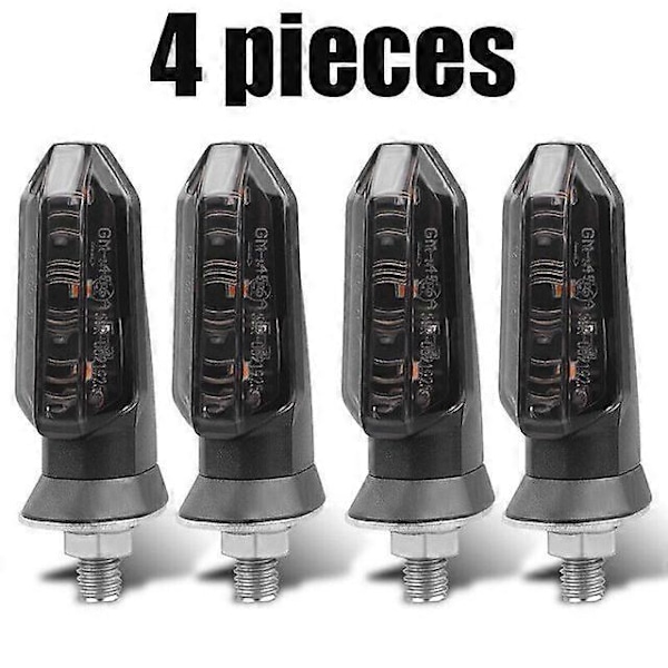 4 stk. 12V 8mm Mini Motorcykel LED Blinklys Gul Blinkende Lys Blinklys Lampe Moto Indikator Lampe Tilbehør