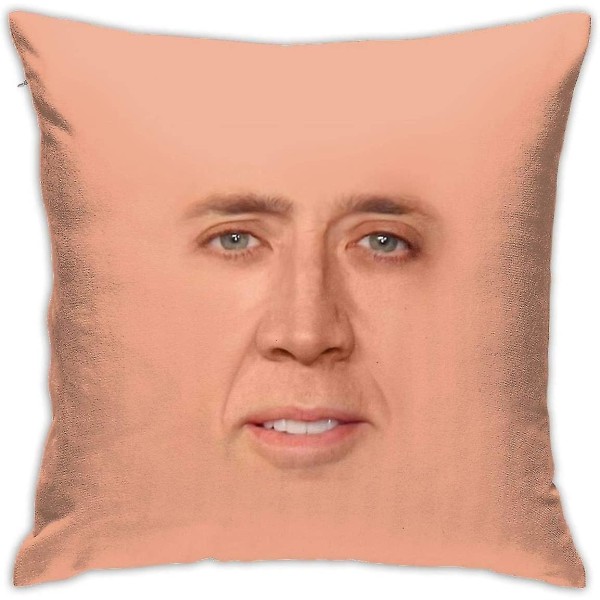 Läskig ansikte Nicolas Cage örngott mode fyrkantig örngott dekor kasta örngott 18\"x18\"