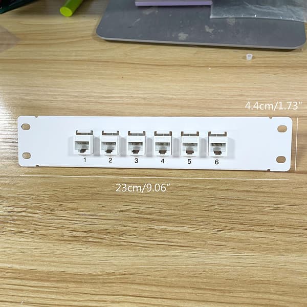 Ethernet Patch Panel Cat5e 6 Port RJ45 Vegg- og Rackmontering Keystone Jack Modul