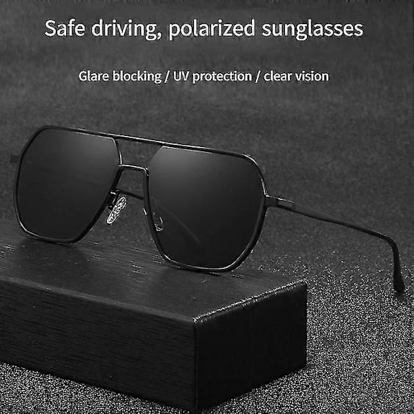 Ett par körglasögon ultralätta rektangulära polariserade solglasögon UV400-skydd (grab Frame Gray Film)