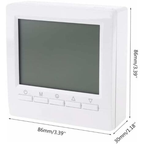 Smart Vægtermostat med LCD-display til gulvvarme - Blå baggrundsbelysning